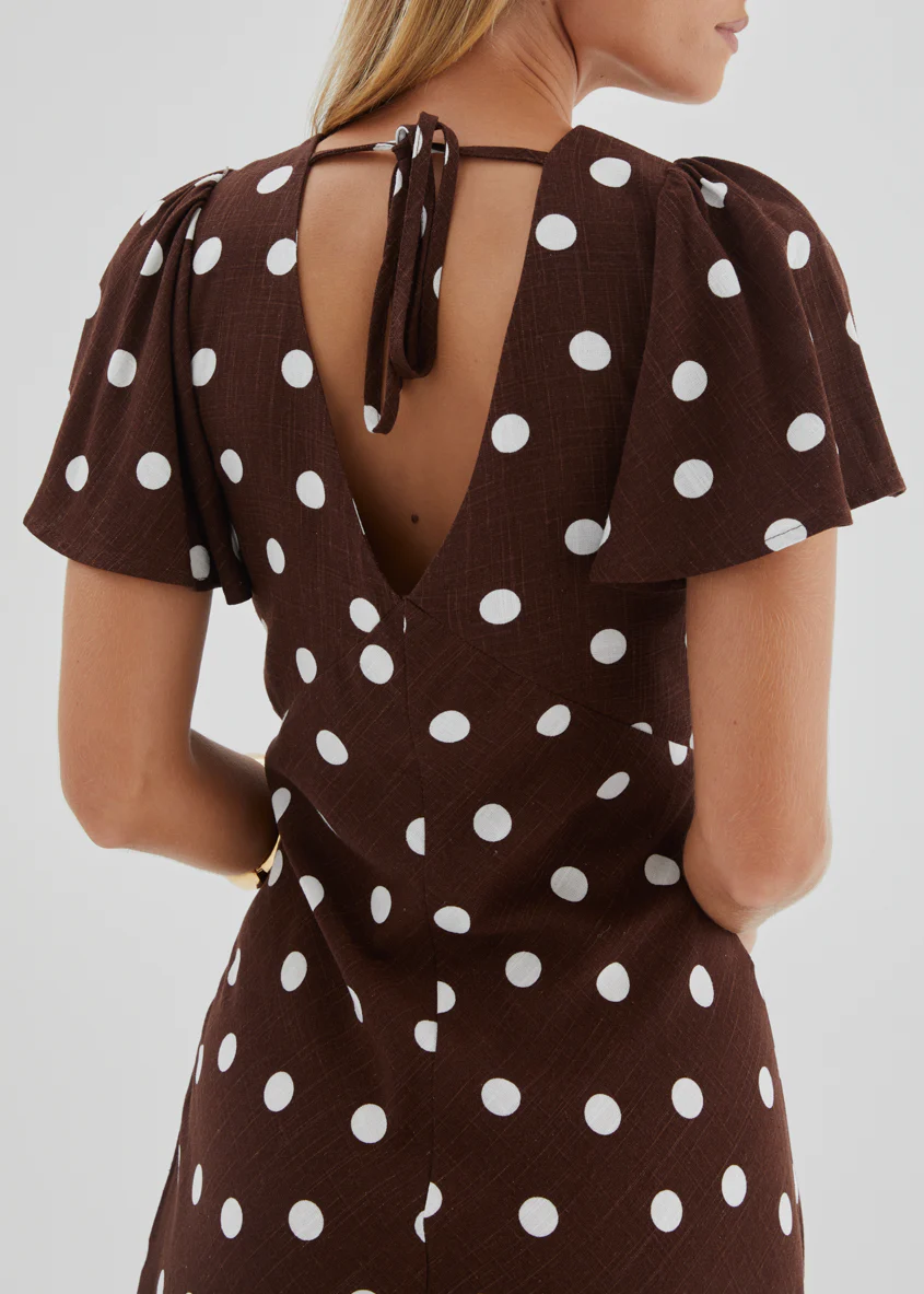 Nadia Maxi Dress - Choc Polka - Image 7