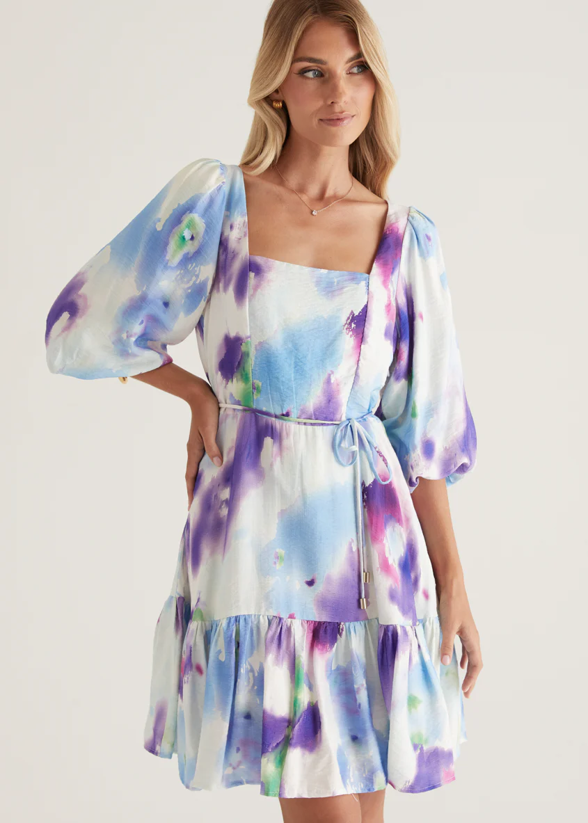 Namisha Dress - Violet Watercolour - Image 13