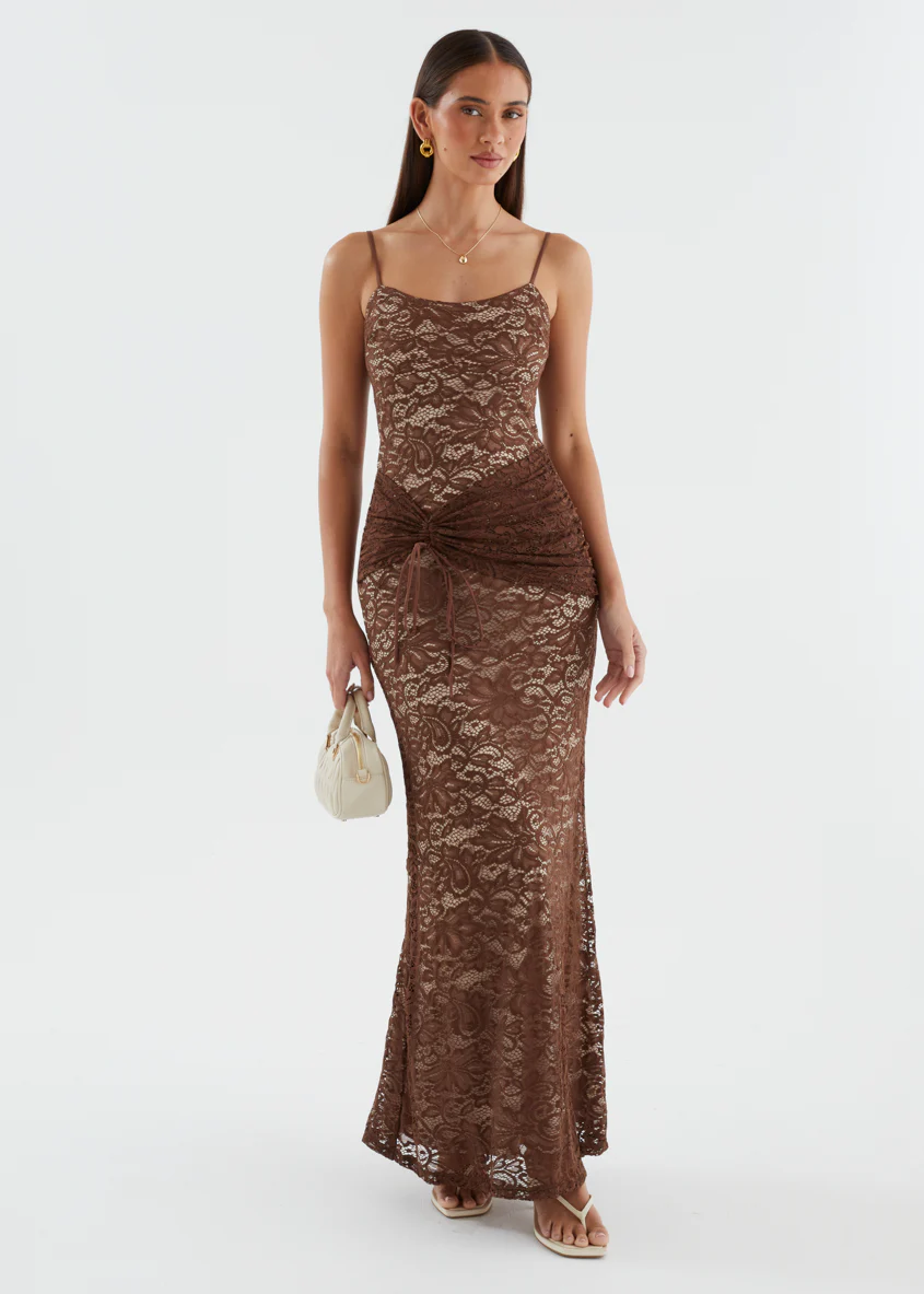 Navya Lace Maxi Dress - Chocolate - Image 6