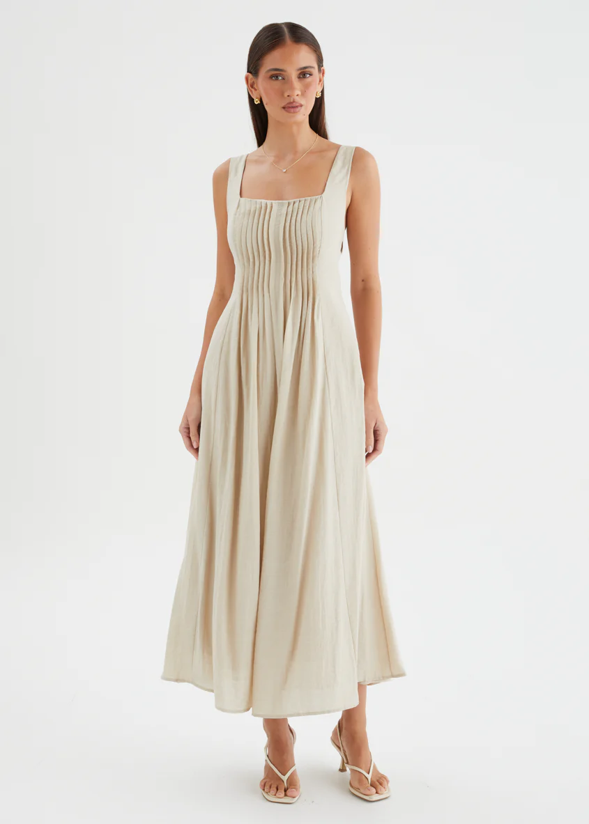 Neishia Midi Dress - Beige - Image 4