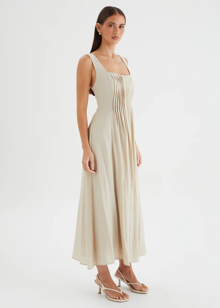Neishia Midi Dress - Beige - Image 6