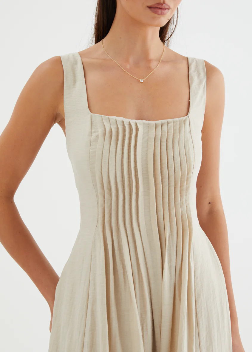 Neishia Midi Dress - Beige - Image 8