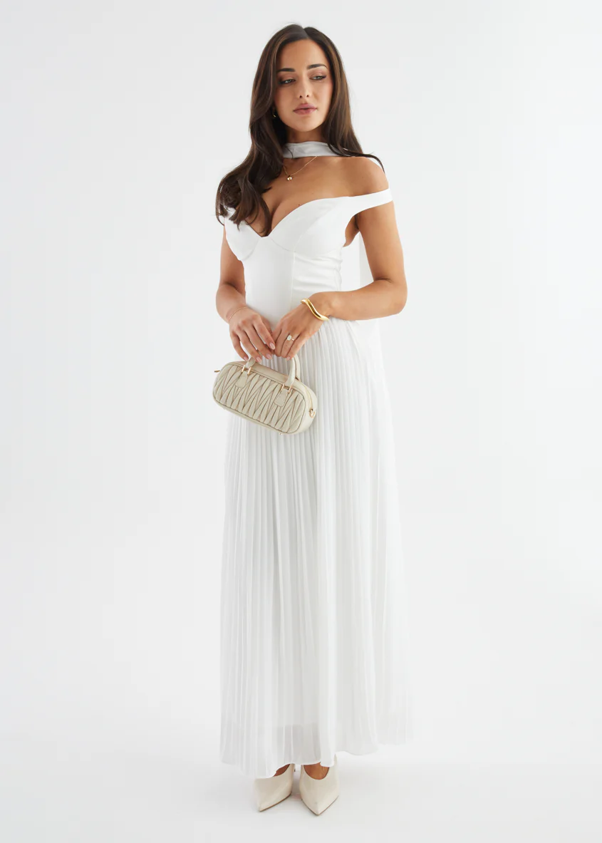 Niah Off Shoulder Maxi Dress - Off White - Image 3