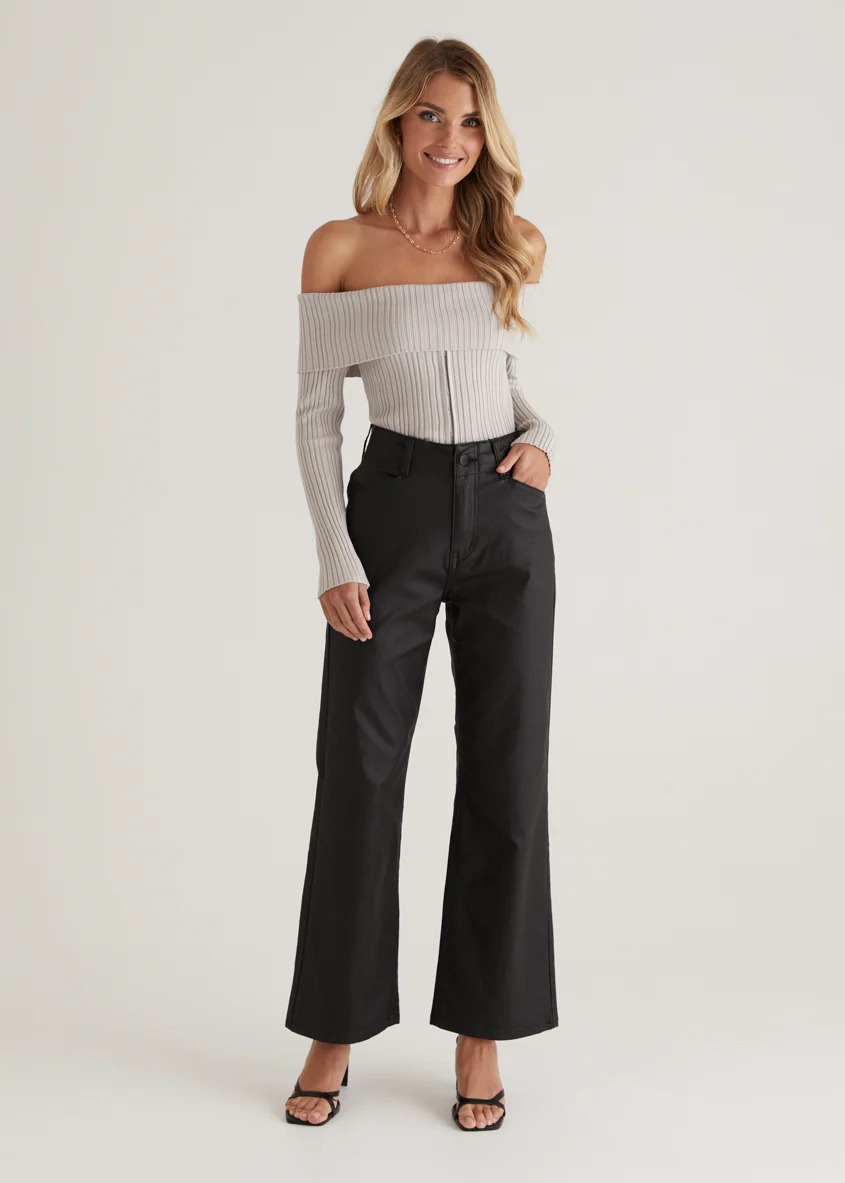 Nika Coated Pants - Black