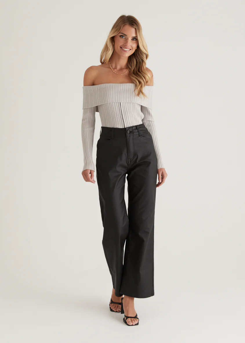 Nika Coated Pants - Black - Image 3
