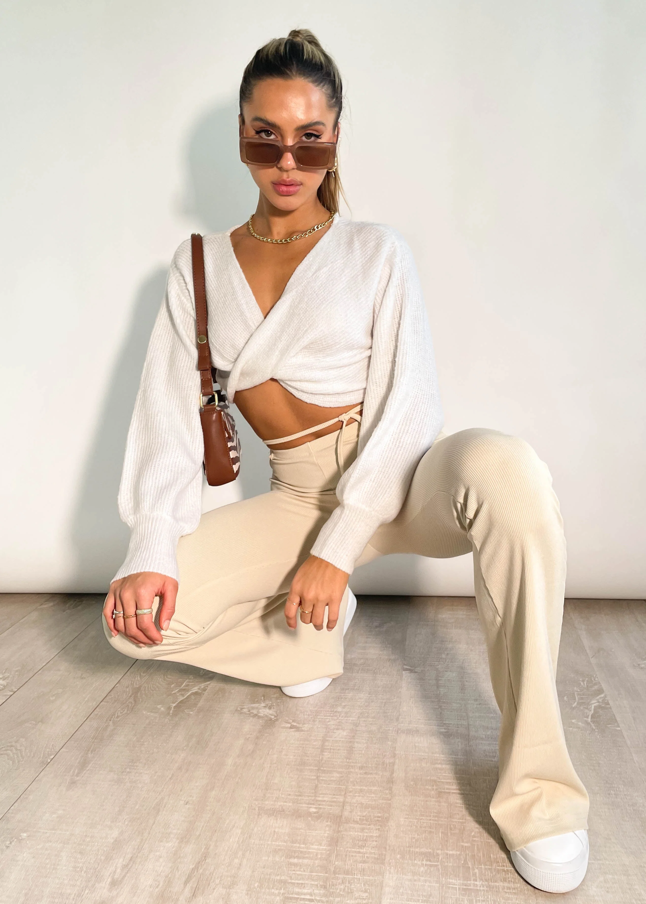 Nobody Knows Flare Pants - Beige - Image 11