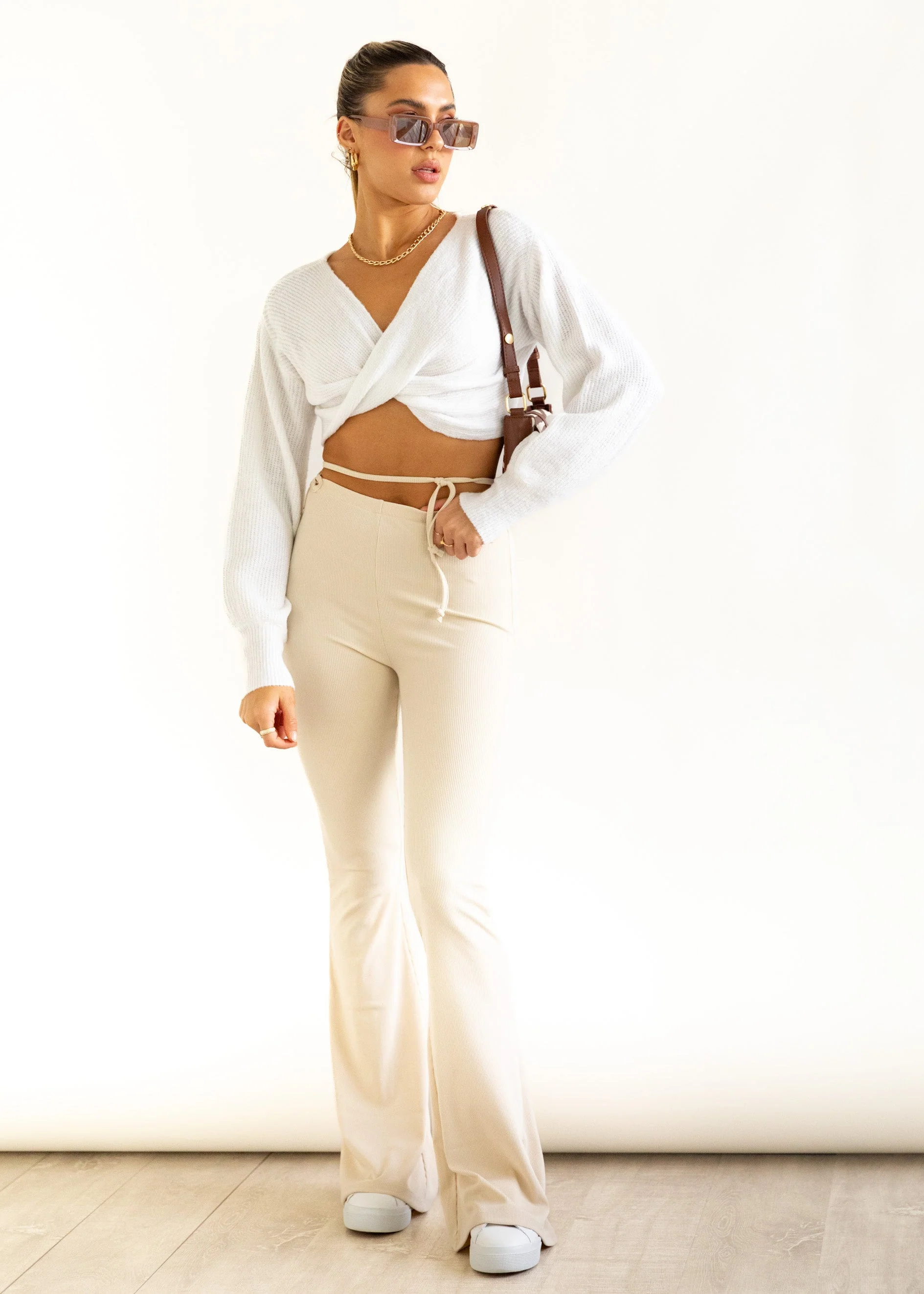 Nobody Knows Flare Pants - Beige - Image 13