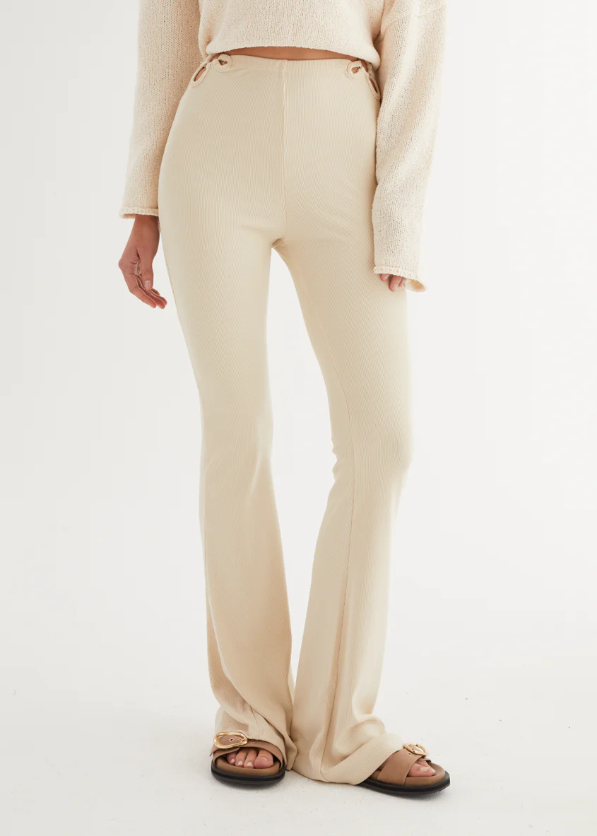 Nobody Knows Flare Pants - Beige - Image 4