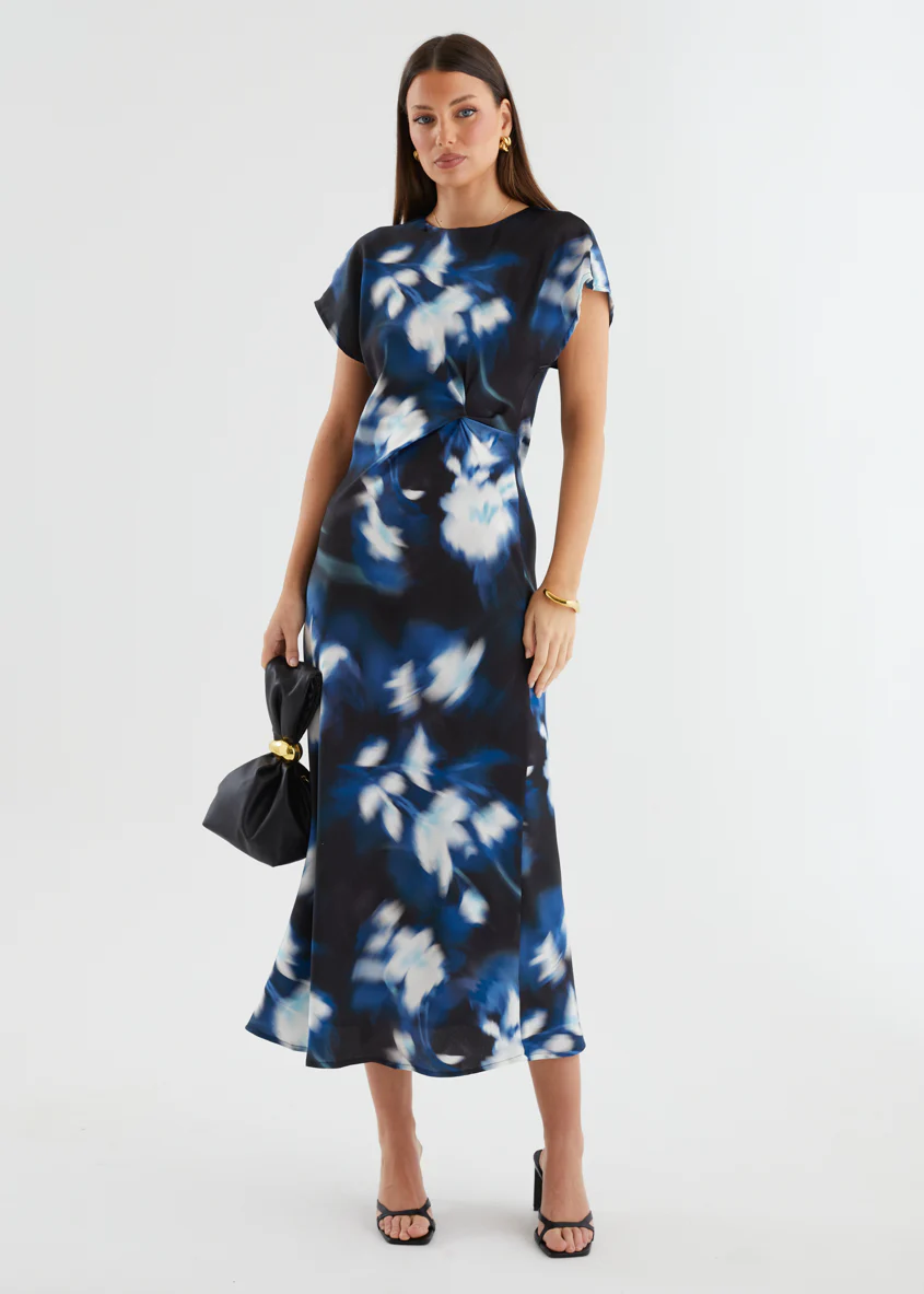 Odesza Maxi Dress - Navy Abstract - Image 4