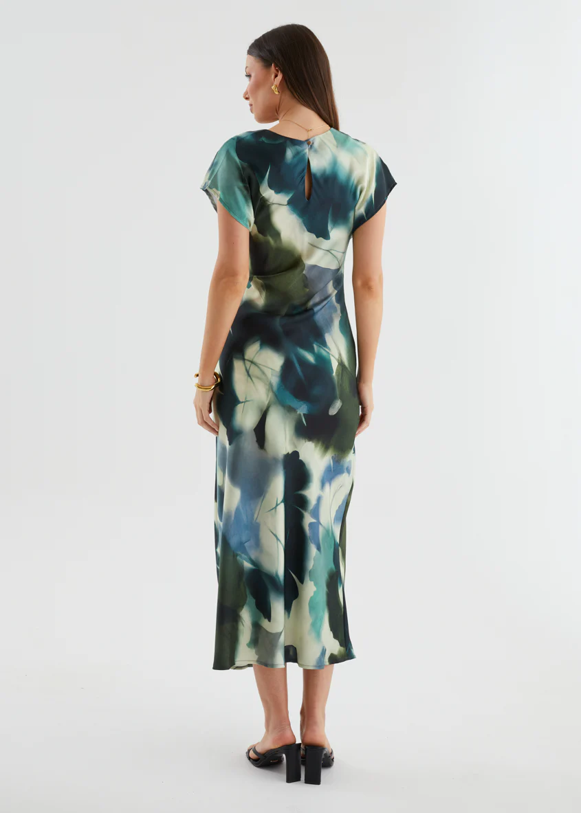 Odesza Maxi Dress - Olive Abstract - Image 8