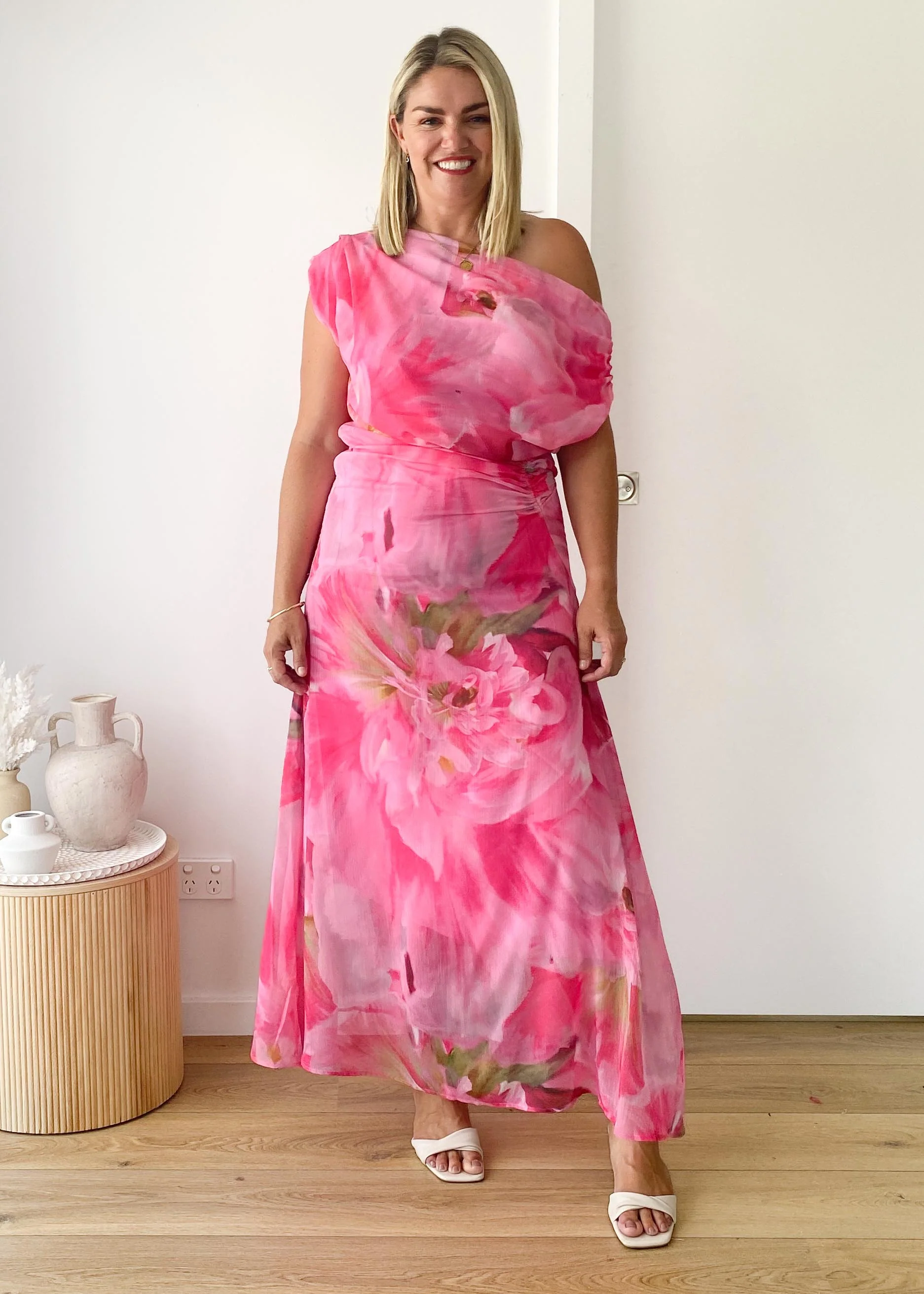Olsen Off Shoulder Maxi Dress - Pink Aster - Image 6