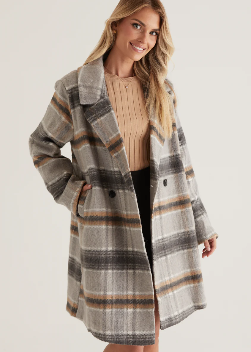 Oprael Coat - Grey Check - Image 4