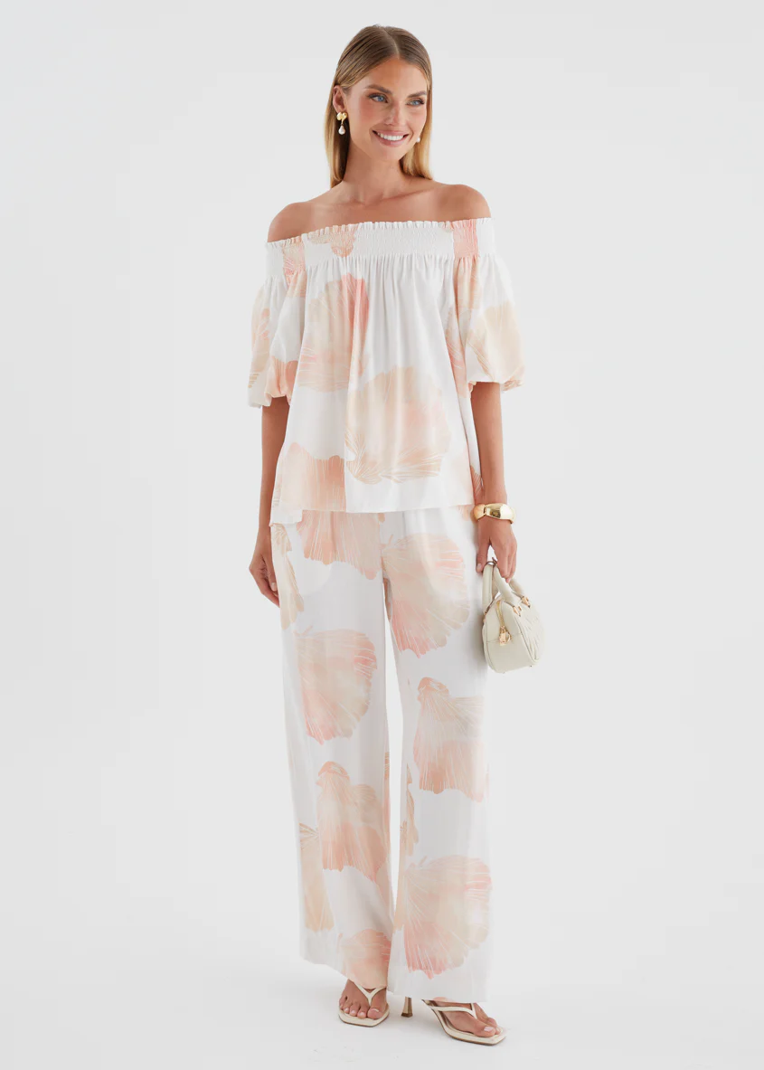 Palomah Off Shoulder Top - Peach Shell - Image 8
