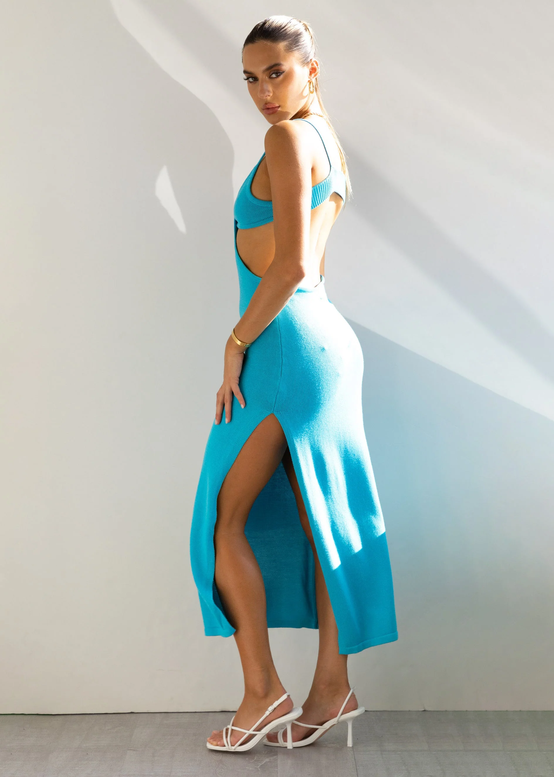 Paramount Cut Out Midi Dress - Blue - Image 7