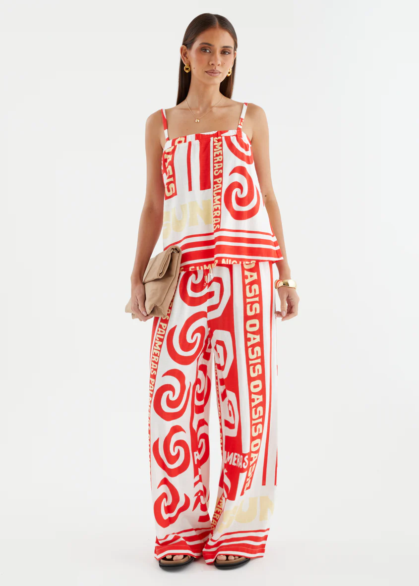 Patricia Wide Leg Pants - Palmeras