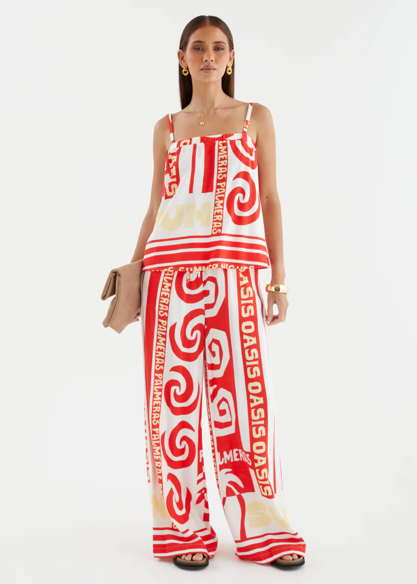 Patricia Wide Leg Pants - Palmeras - Image 2