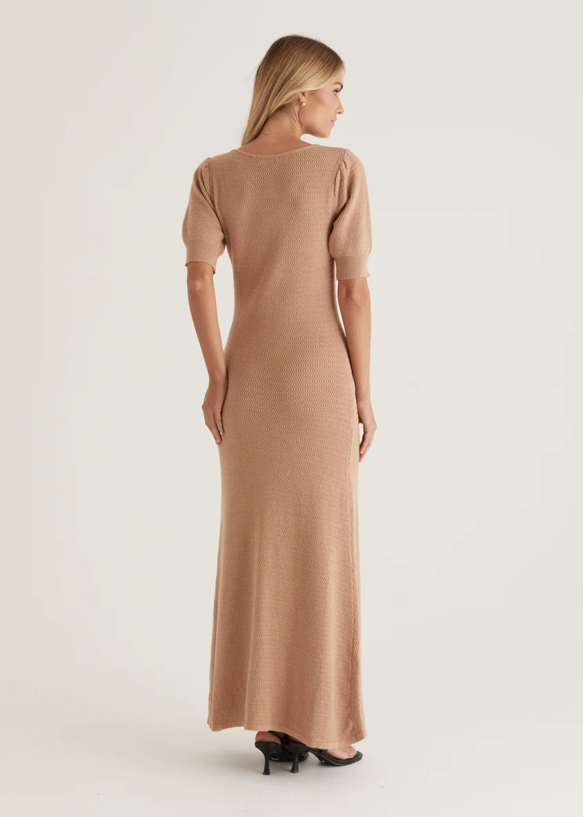 Paulette Knit Maxi Dress - Camel - Image 14