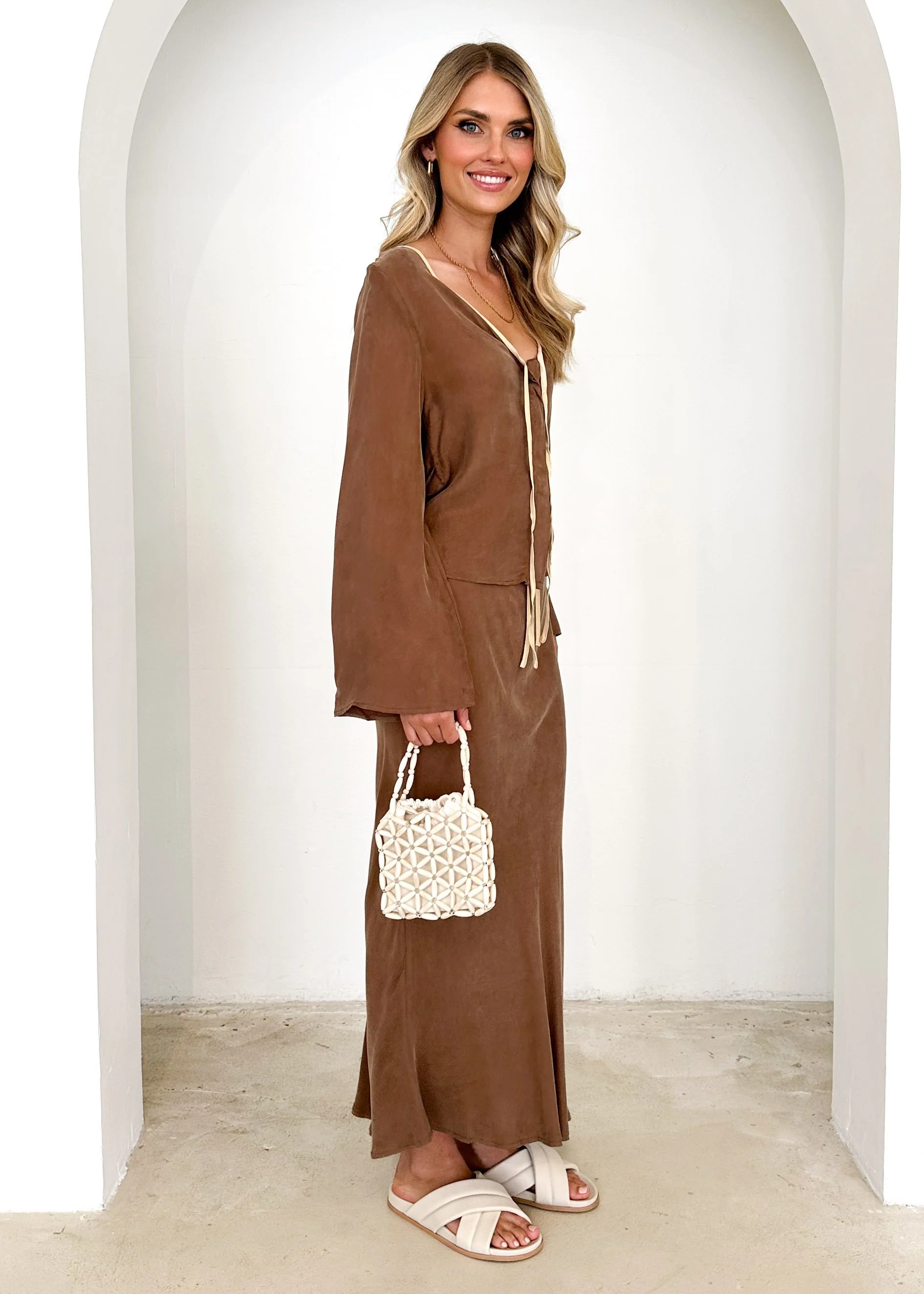 Paxla Maxi Skirt - Brown - Image 6