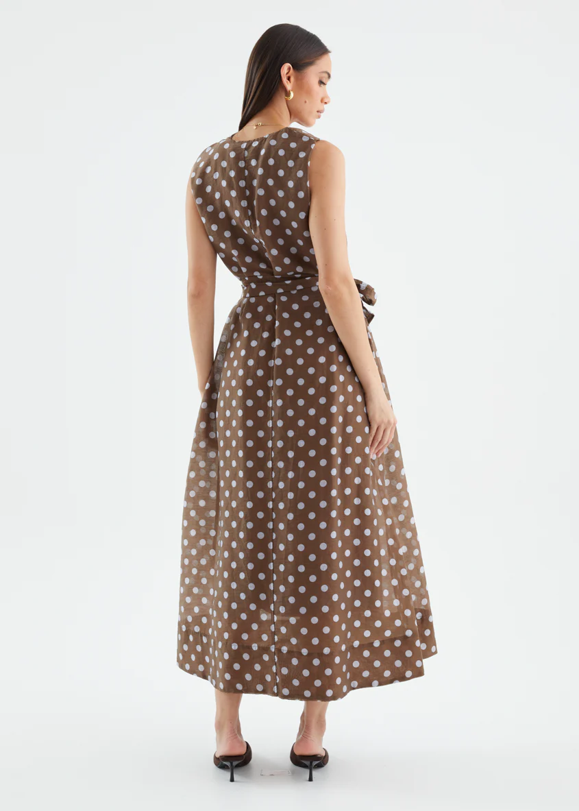 Poppi Maxi Dress - Chocolate Polka - Image 6