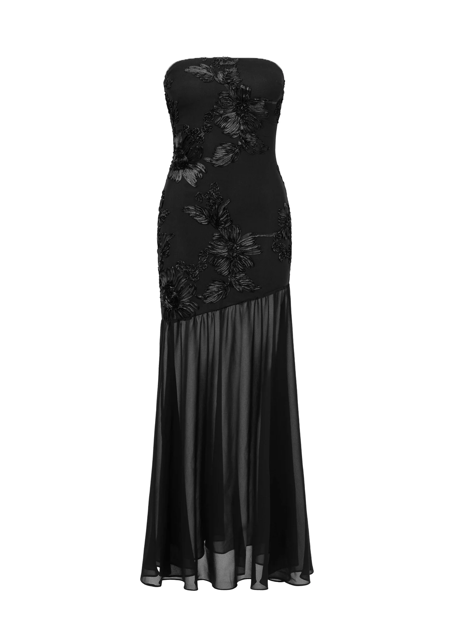 Prairie Strapless Maxi Dress - Black - Image 2