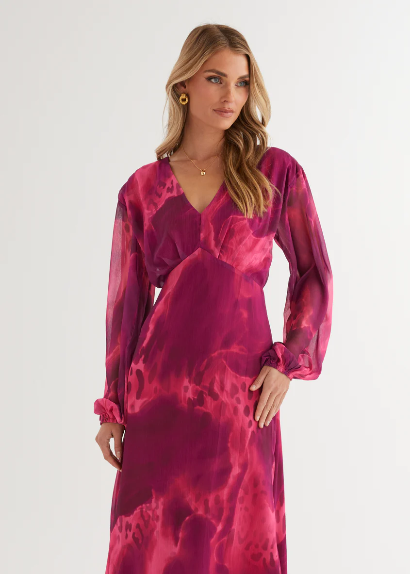 Primavera Maxi Dress - Pink Splash - Image 3