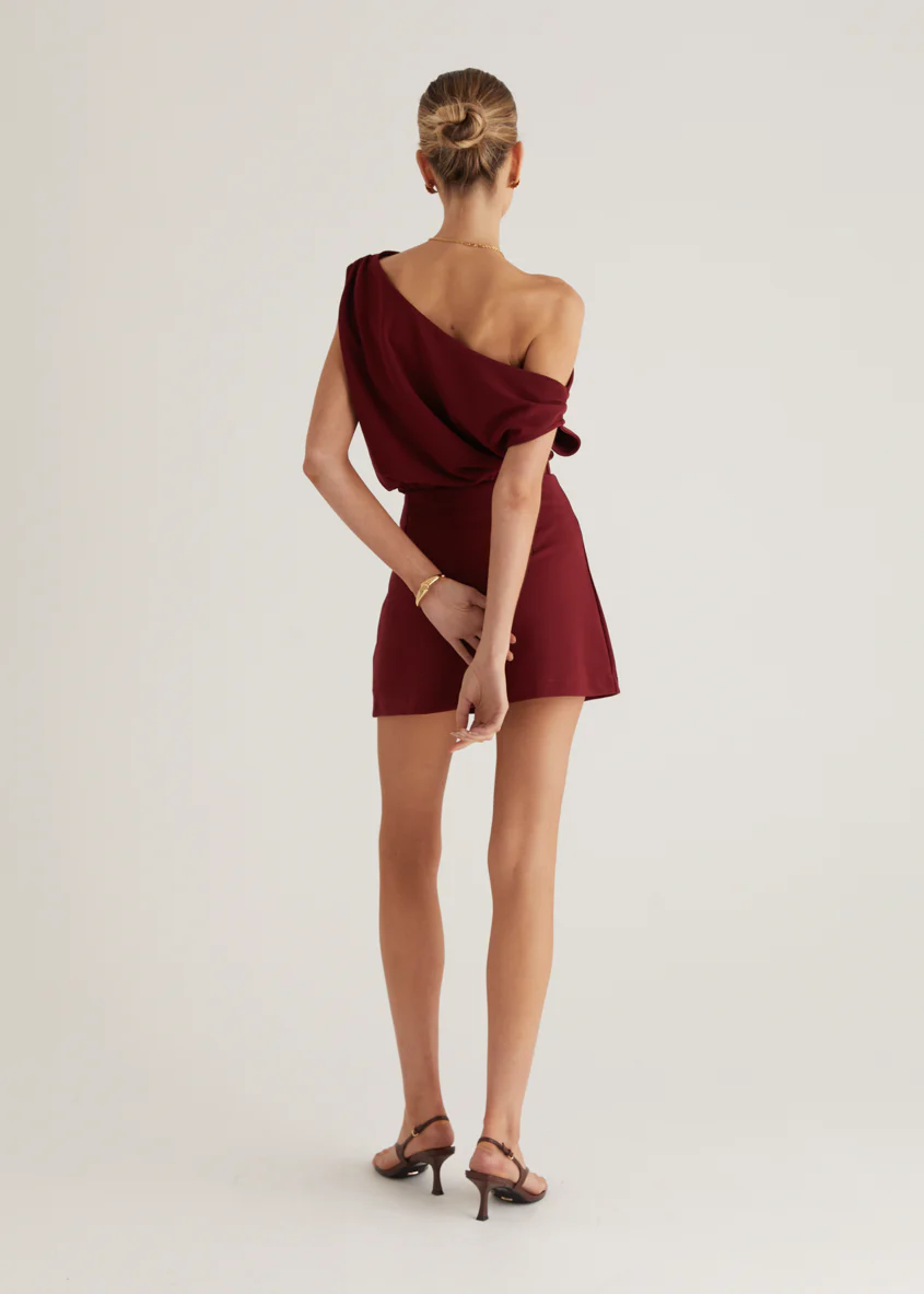 Priya Drop Shoulder Crop - Wine - Image 11