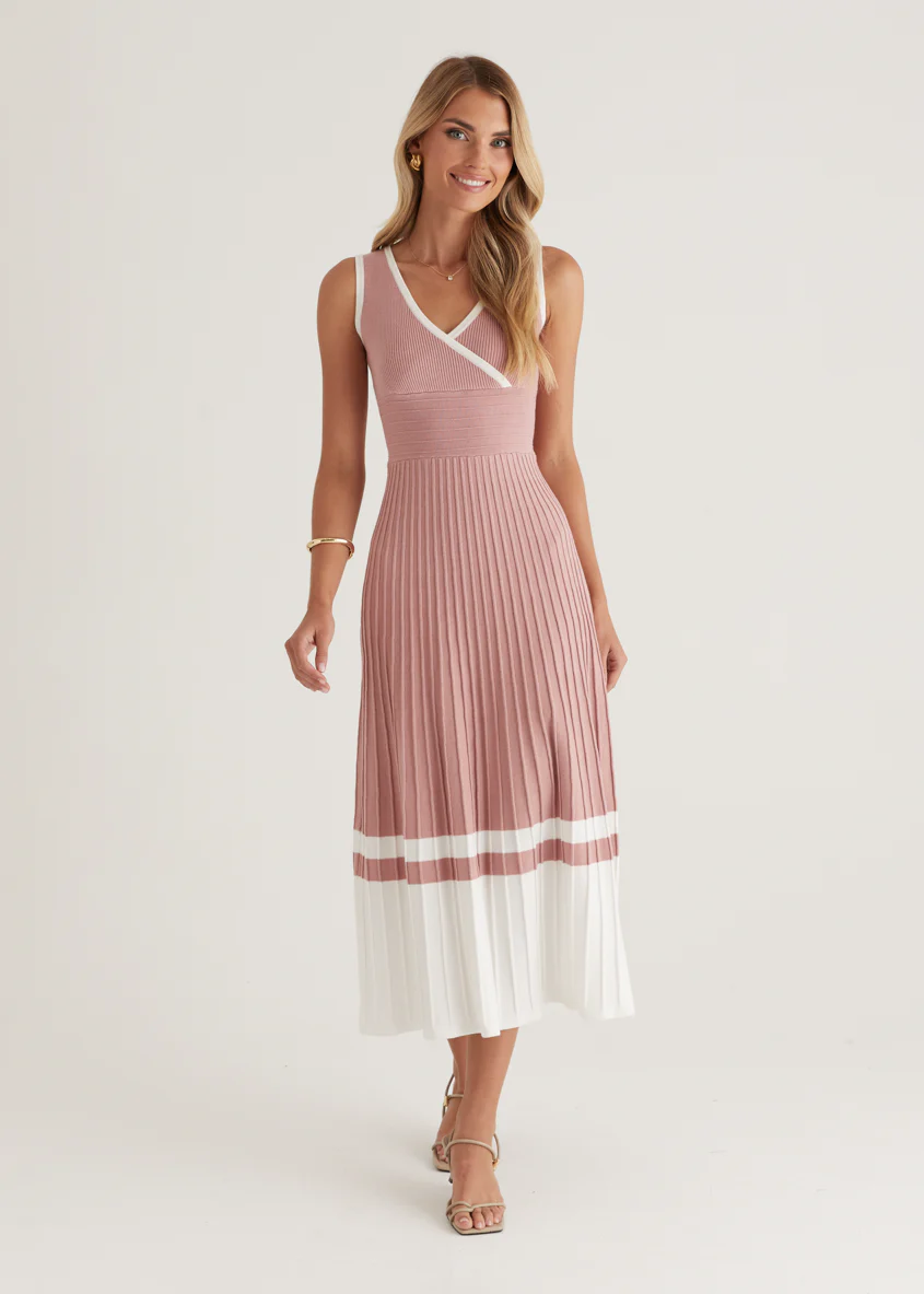 Radiate Knit Midi Dress - Blush - Image 2