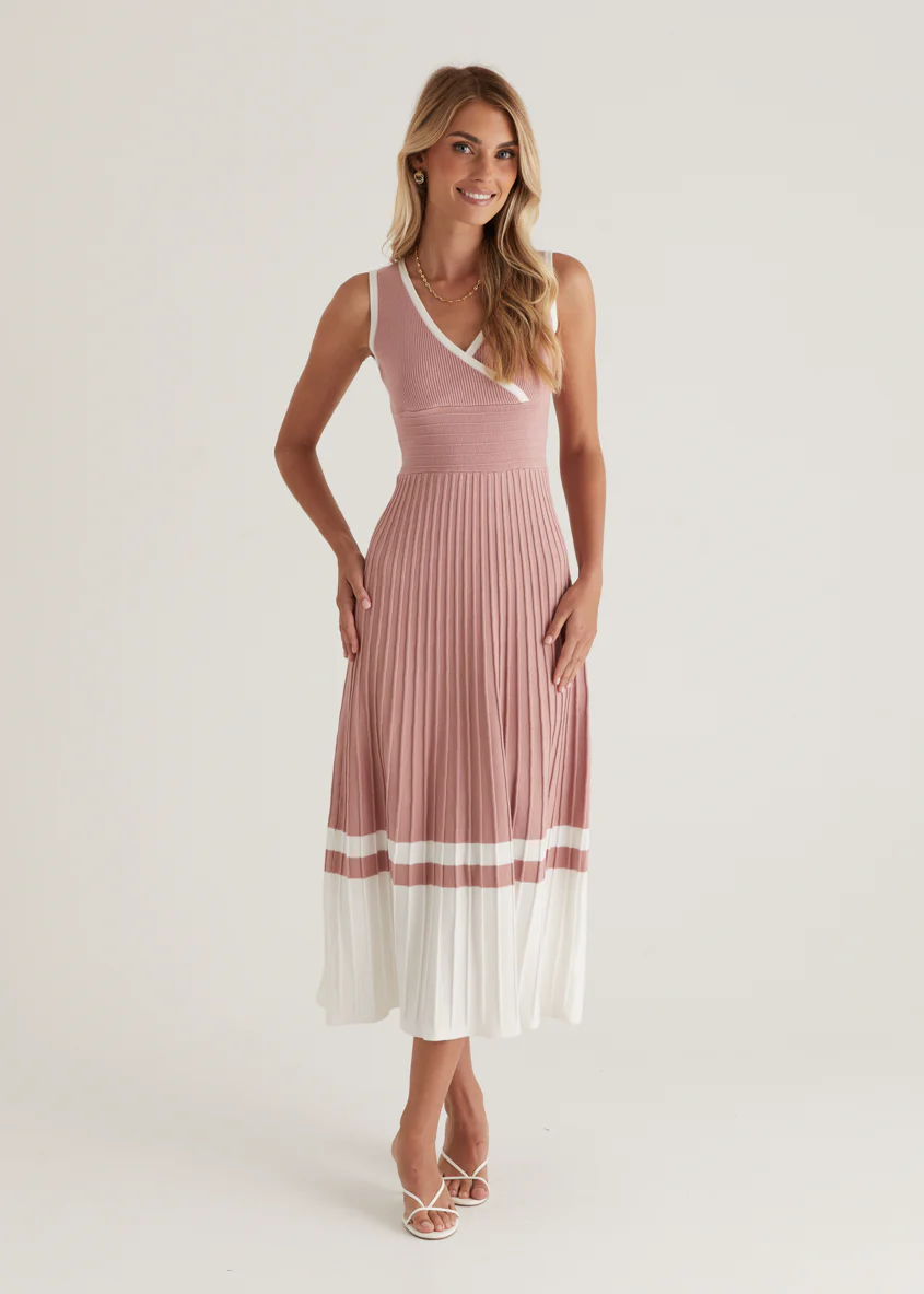 Radiate Knit Midi Dress - Blush - Image 4