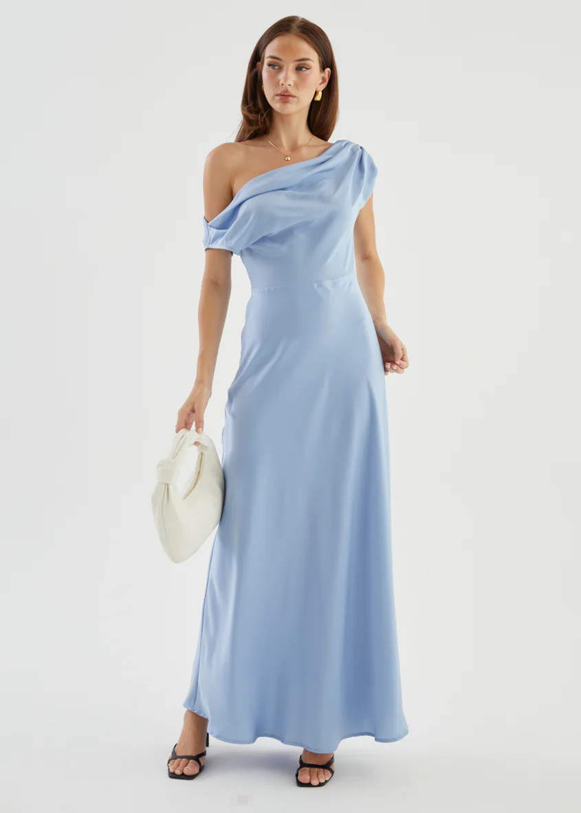 Rae Off Shoulder Maxi Dress - Sky Blue - Image 13