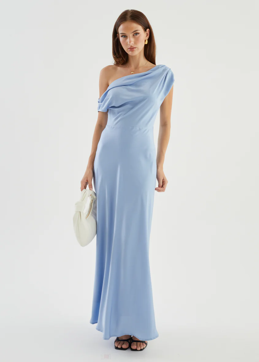 Rae Off Shoulder Maxi Dress - Sky Blue - Image 15