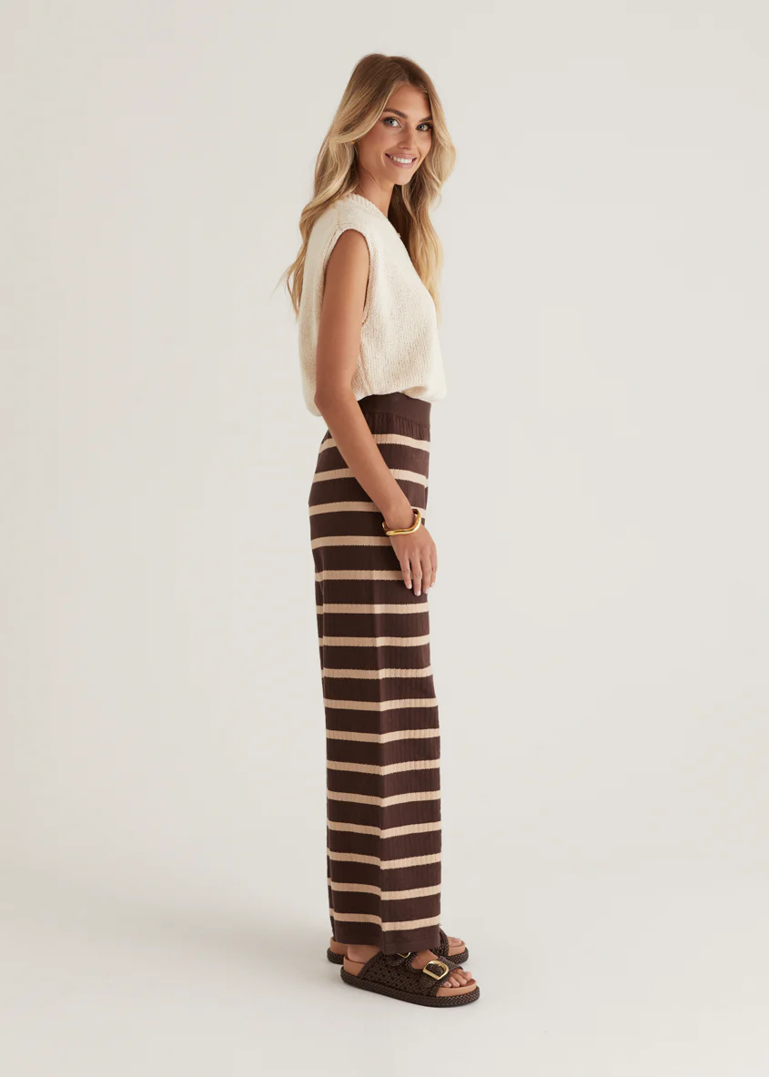 Rayla Knit Pants - Choc Stripe - Image 7