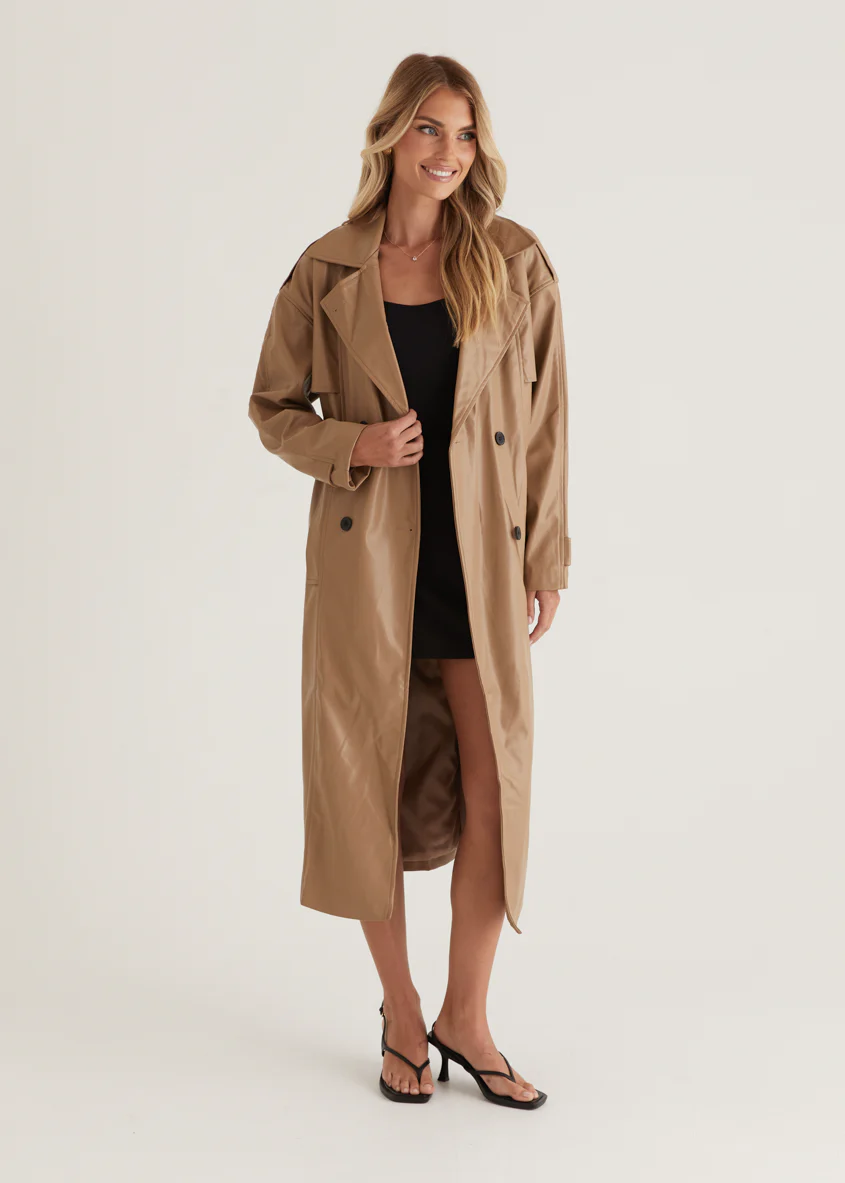 Reese Pu Trench - Camel - Image 3
