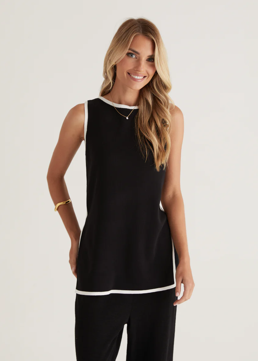 Regal Knit Top - Black - Image 2