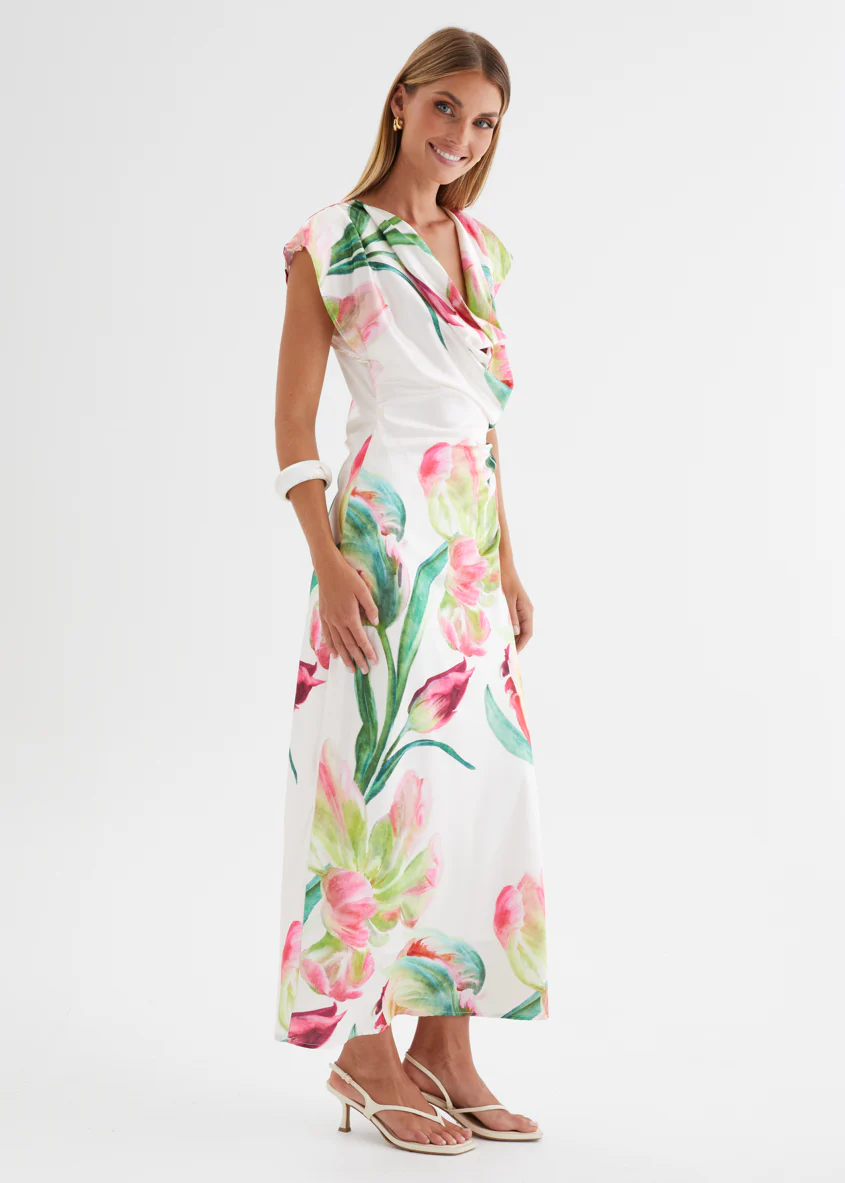 Remi Floral Midi Dress - Pink Orchid - Image 11