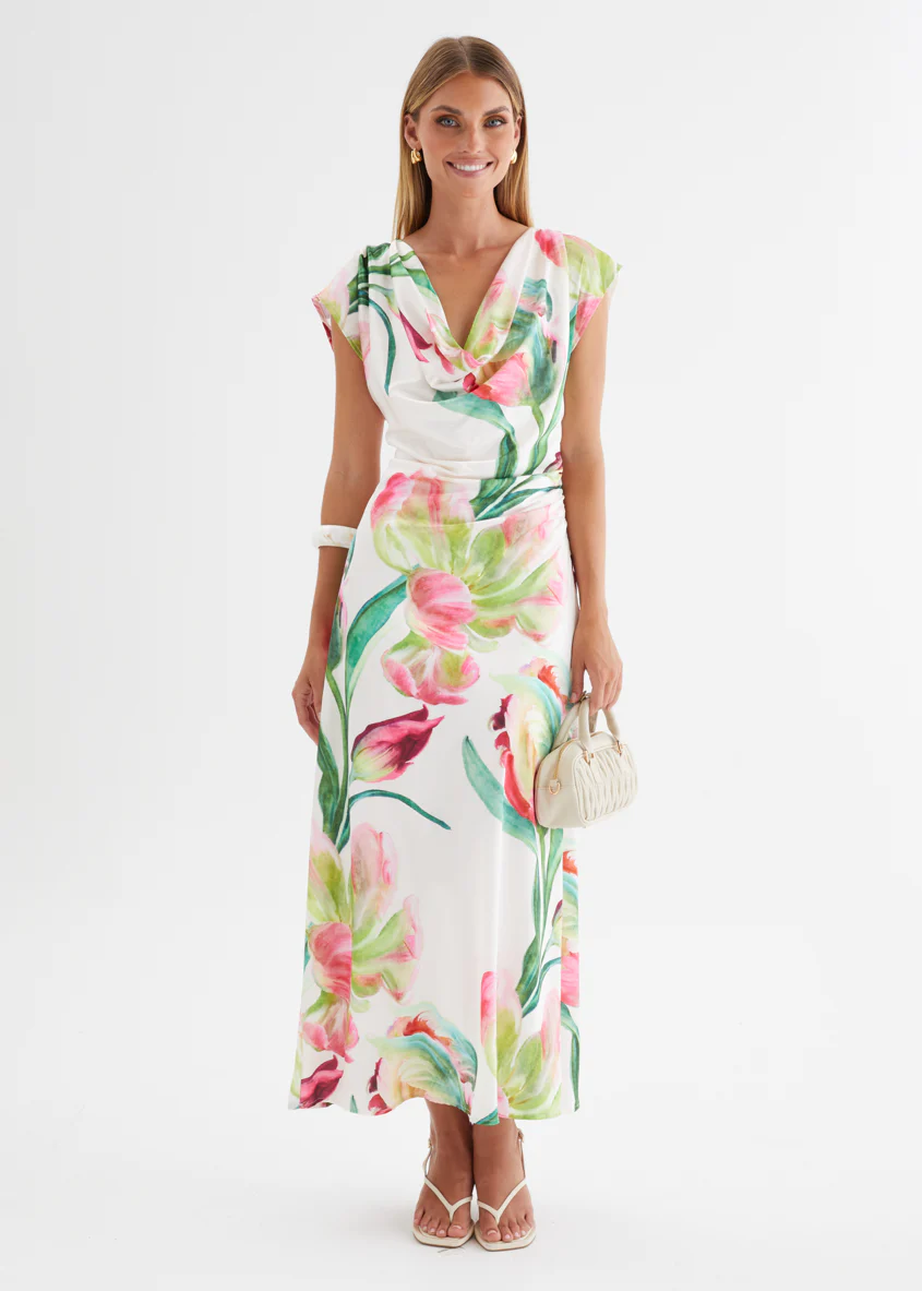 Remi Floral Midi Dress - Pink Orchid - Image 8