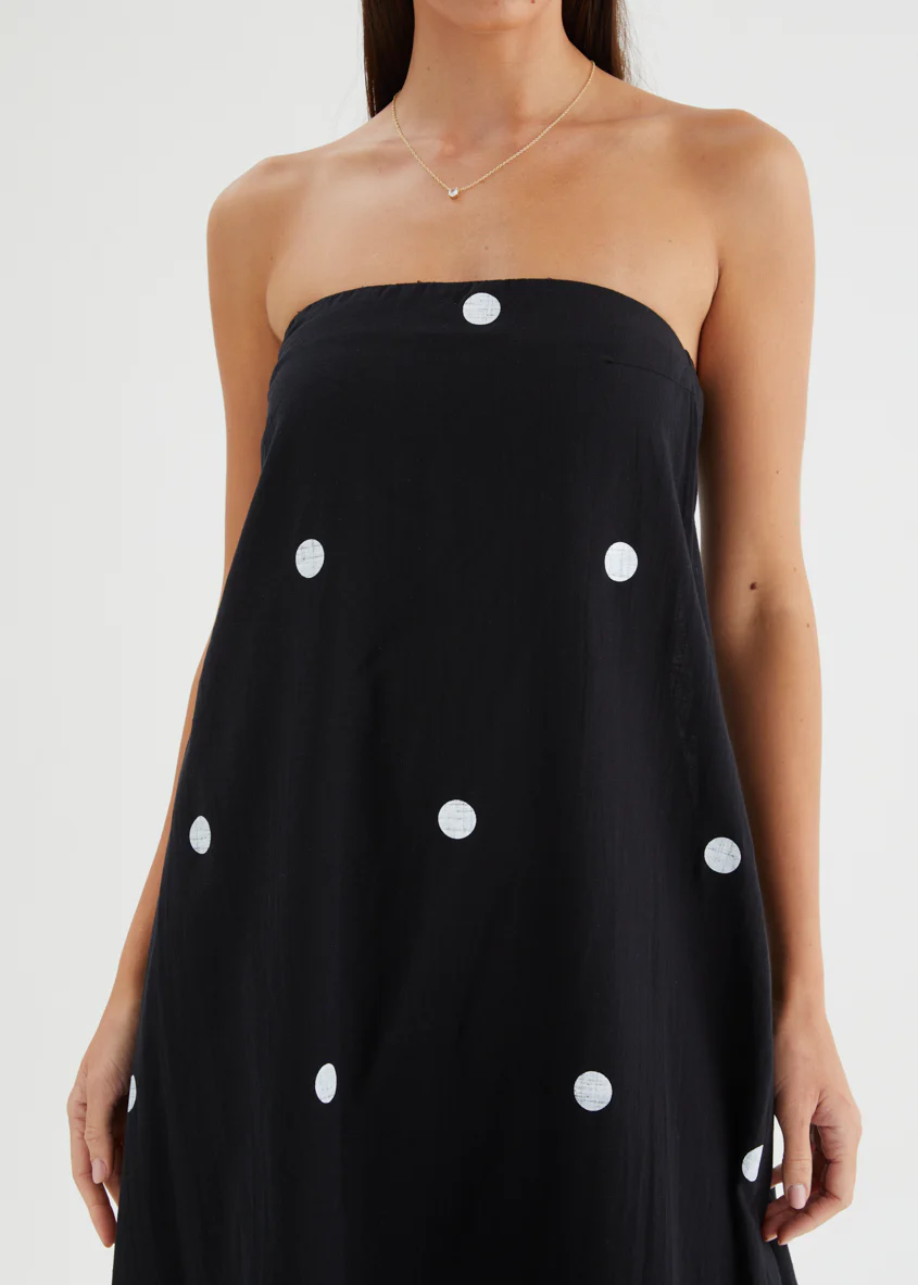 Remora Strapless Maxi Dress - Black Polka - Image 8