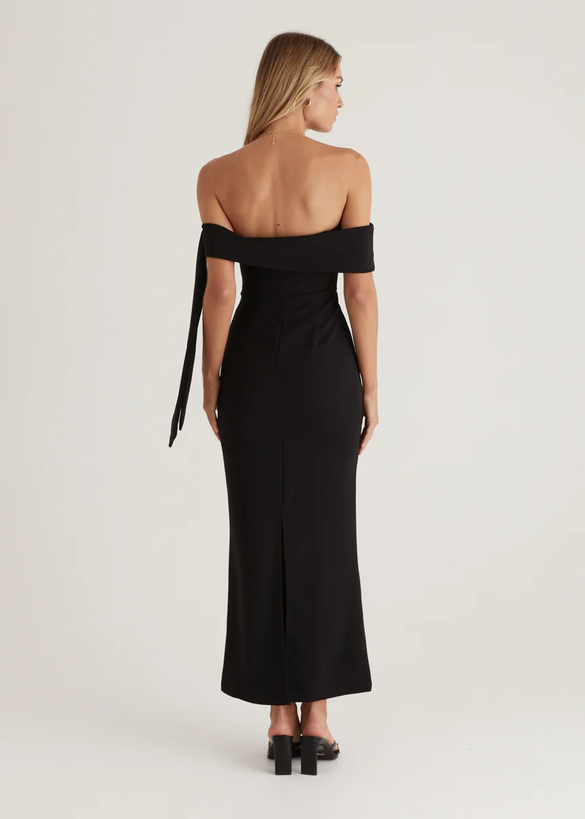 Renia Off Shoulder Maxi Dress - Black - Image 7