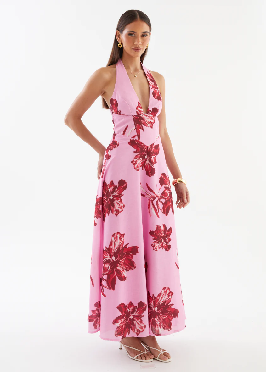 Ricky Halter Maxi Dress - Red Flowers - Image 8