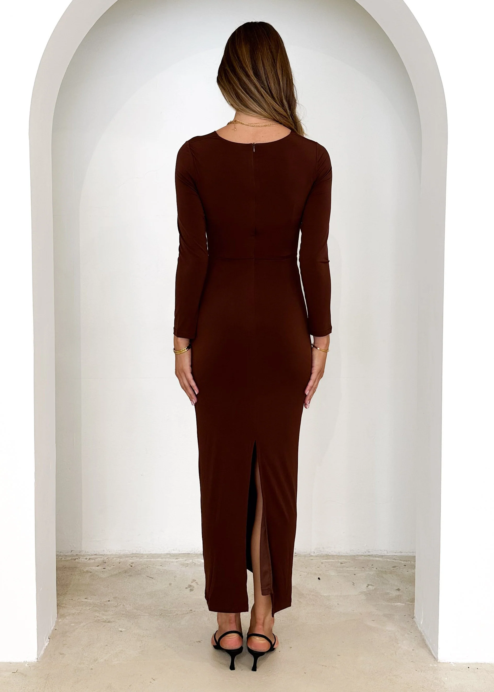 Riley Maxi Dress - Chocolate - Image 5