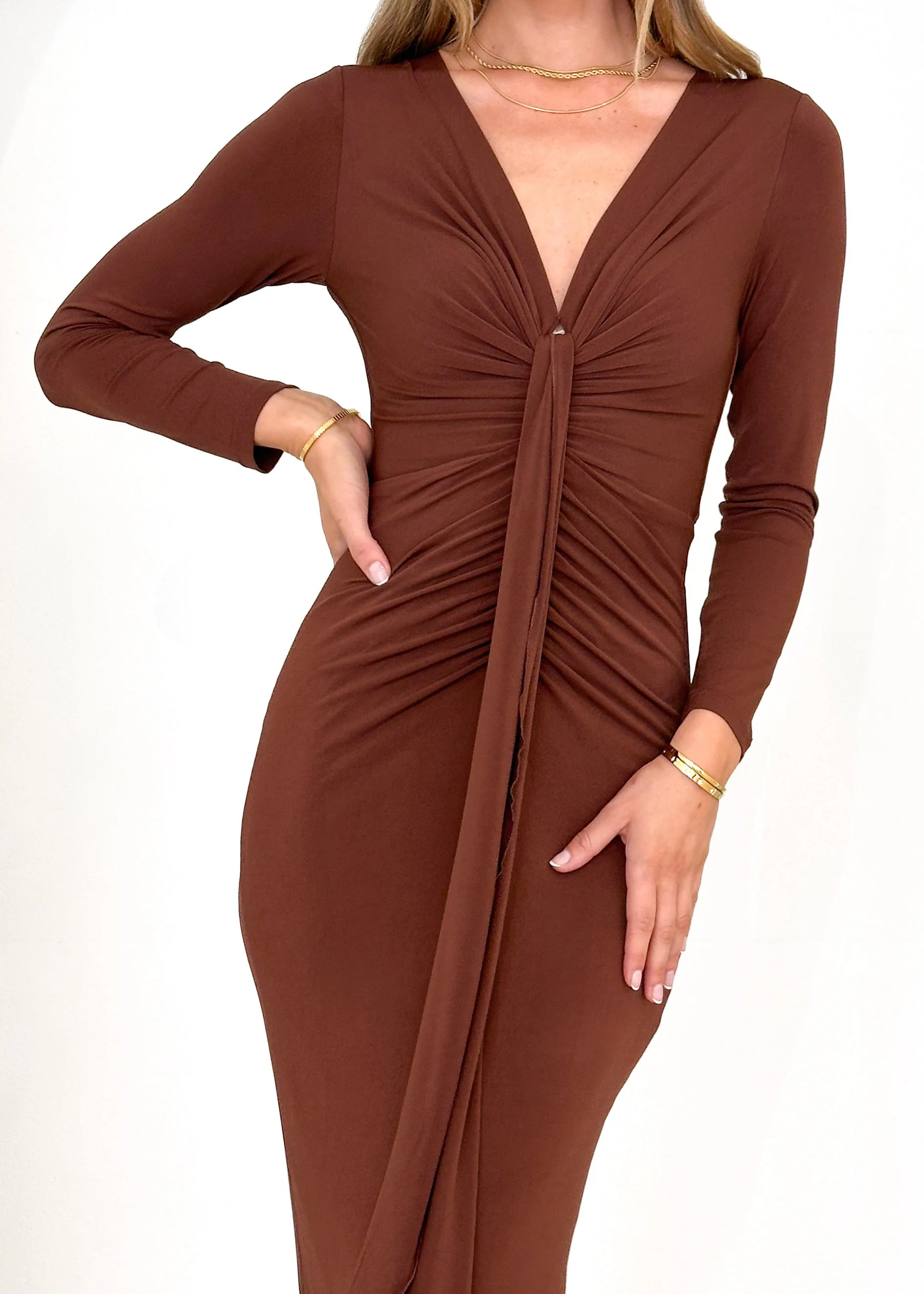Riley Maxi Dress - Chocolate - Image 6