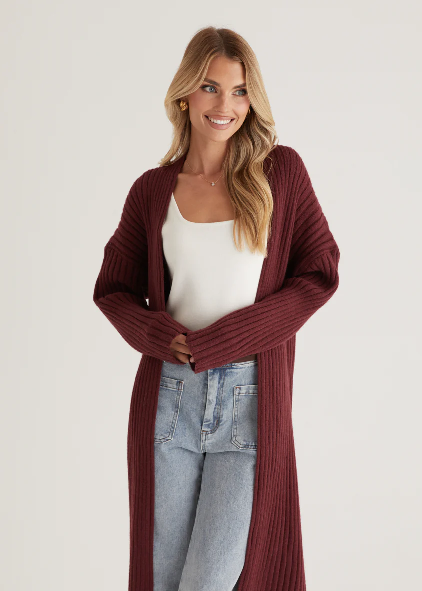 Ronan Cardigan - Burgundy - Image 5