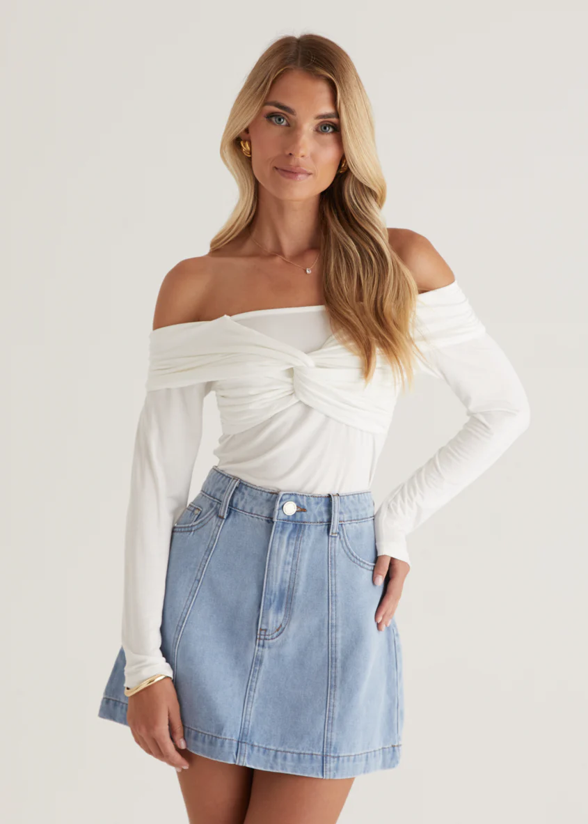 Sabine Denim Skirt - Light Blue - Image 11