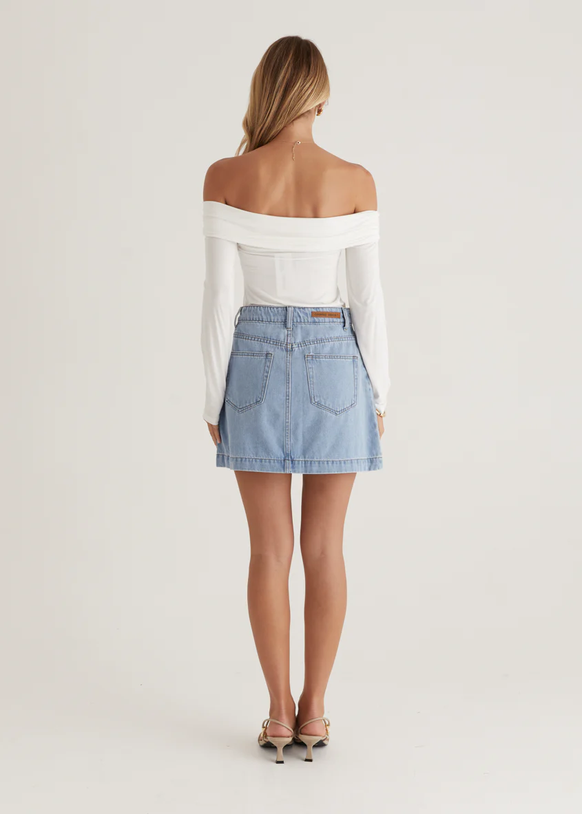 Sabine Denim Skirt - Light Blue - Image 15