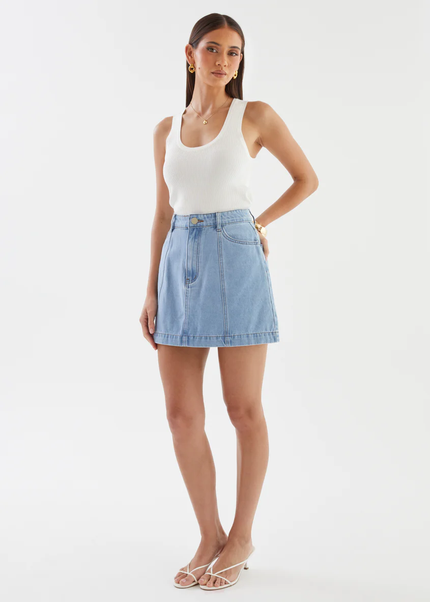 Sabine Denim Skirt - Light Blue - Image 6