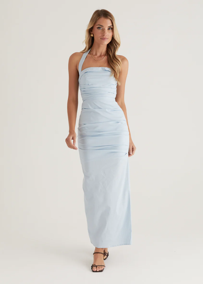 Sadie Halter Maxi Dress - Ice Blue - Image 2