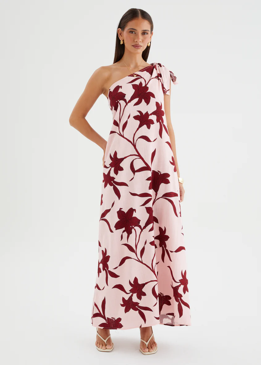 Safiya One Shoulder Maxi Dress - Chloe Pink - Image 3