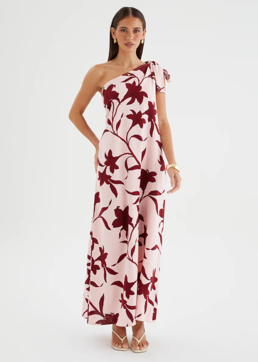 Safiya One Shoulder Maxi Dress - Chloe Pink - Image 5