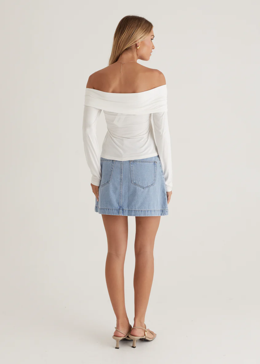 Saira Jersey Top - Off White - Image 9