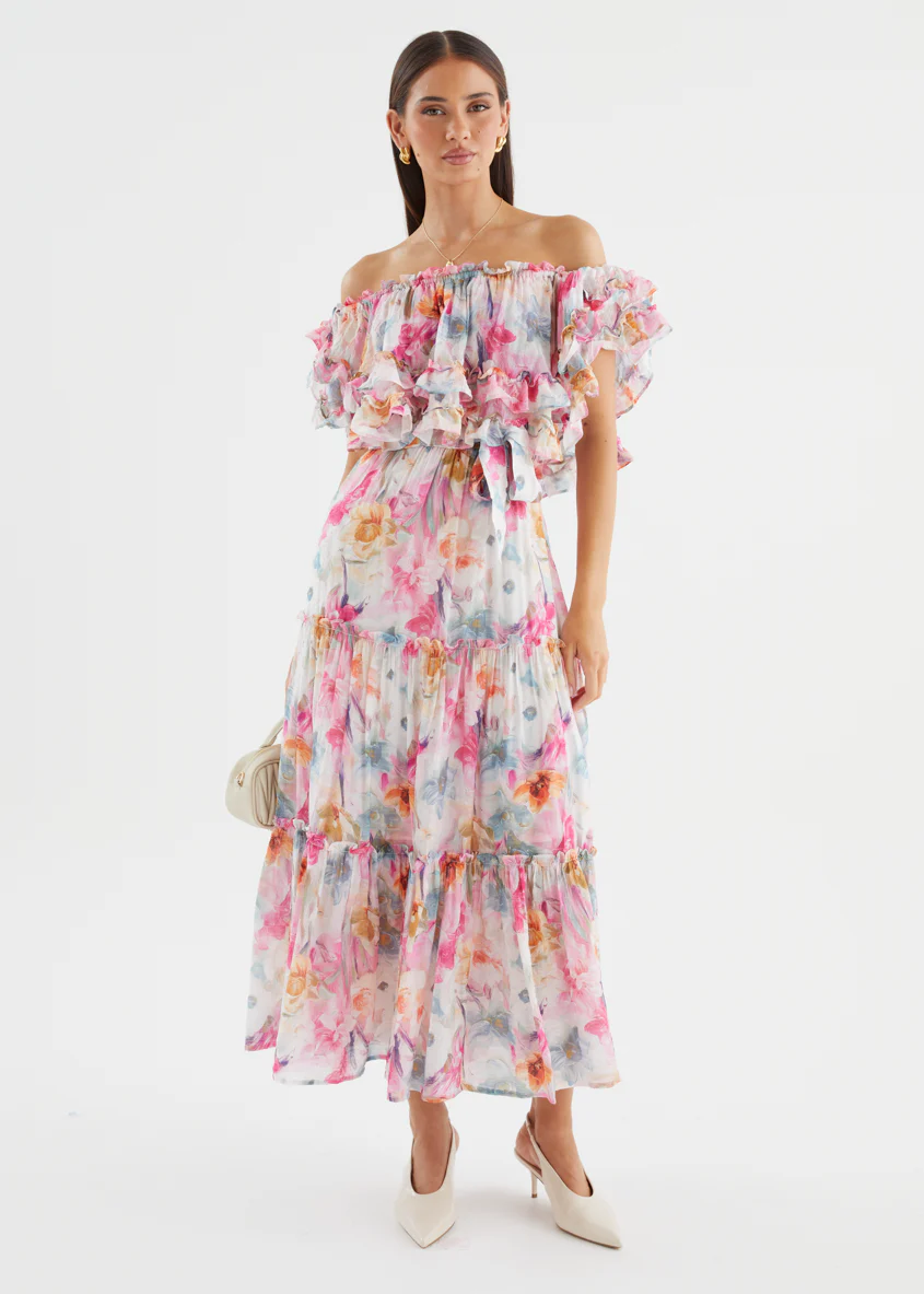 Samara Maxi Dress - Pink Blooms