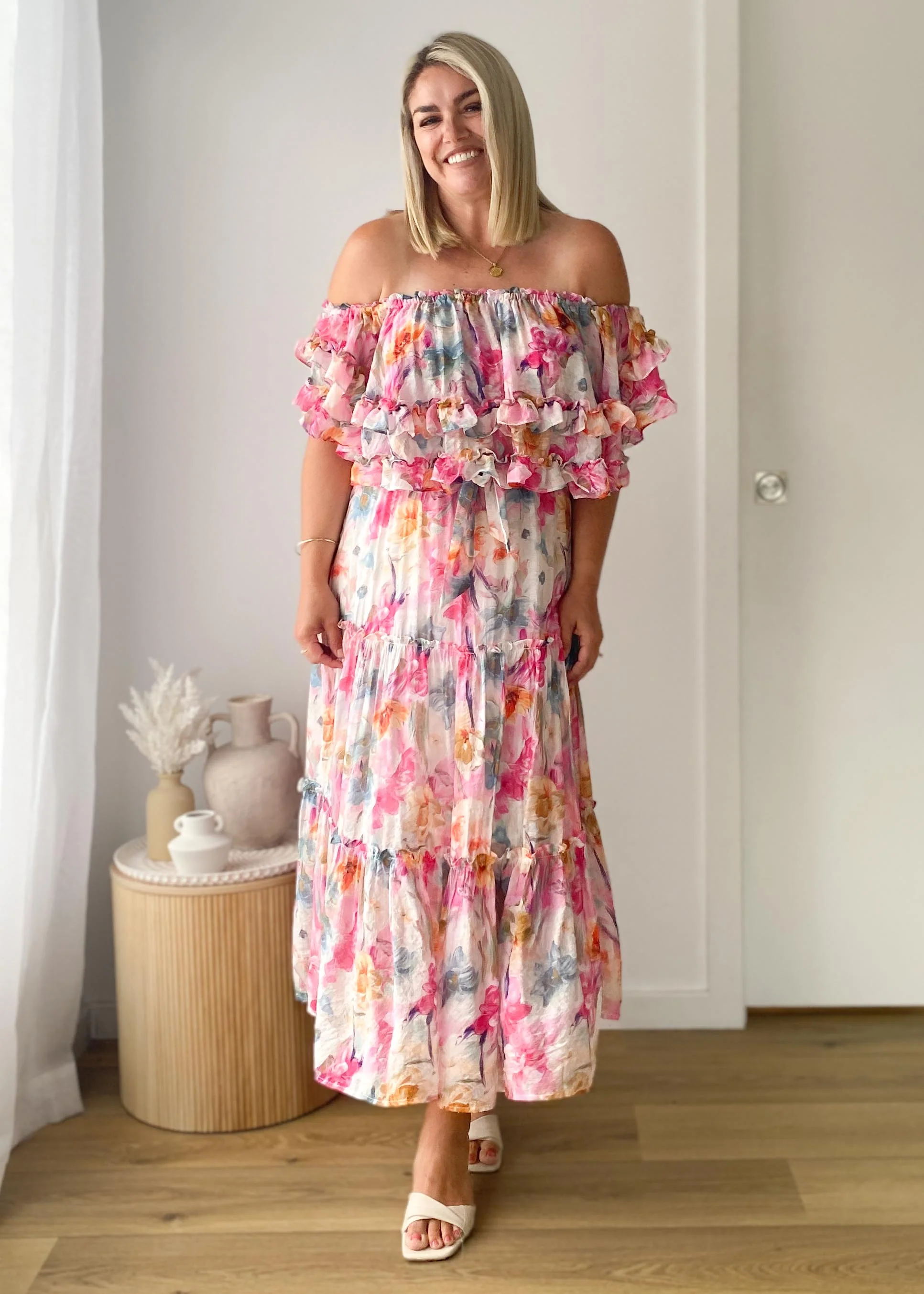 Samara Maxi Dress - Pink Blooms - Image 3